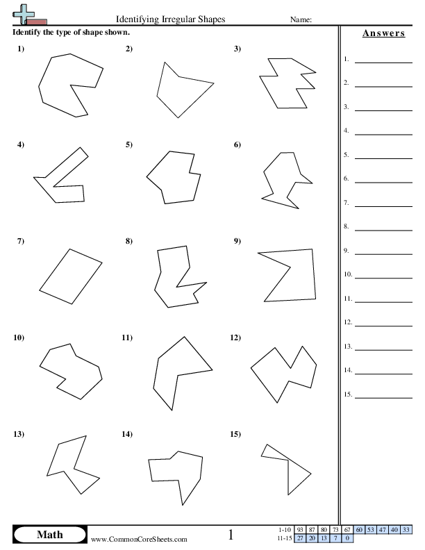 Irregular Shapes (4,5,6,7,8,9 & 10 sides) Worksheet - Irregular Shapes (4,5,6,7,8,9 & 10 sides) worksheet